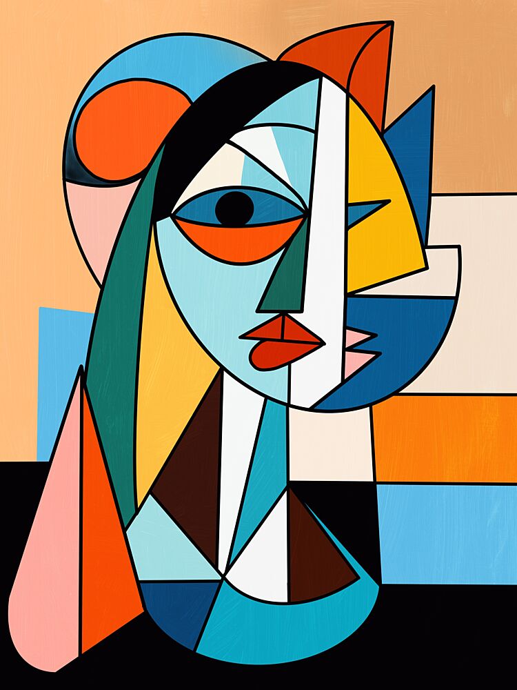 Colorful Cubist Woman art print by Little Dean for $57.95 CAD