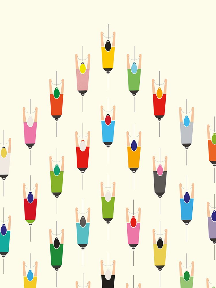 Leading the Pack Cycling Art Print art print by WallChart Art Studio for $57.95 CAD