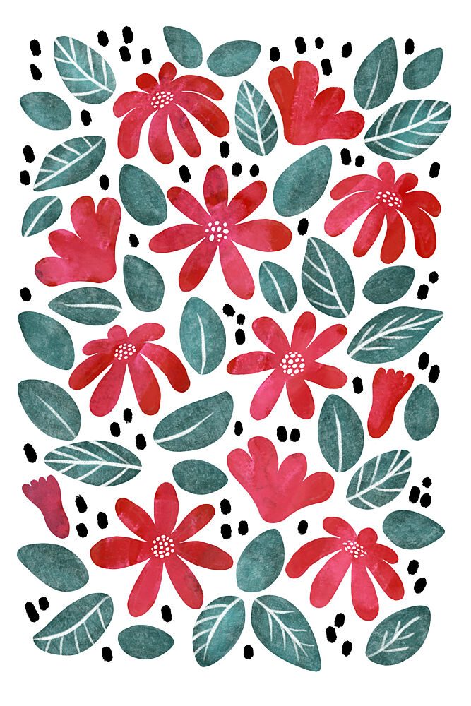 Vibrant Floral Pattern art print by EMELIEmaria for $57.95 CAD