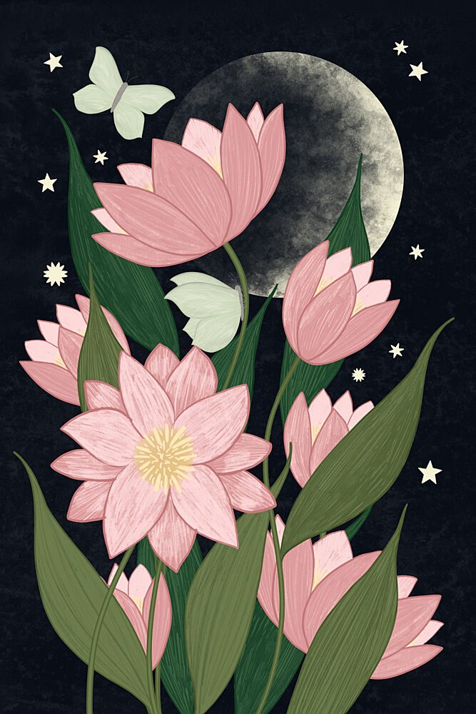 Magical Lotus Night art print by EMELIEmaria for $57.95 CAD