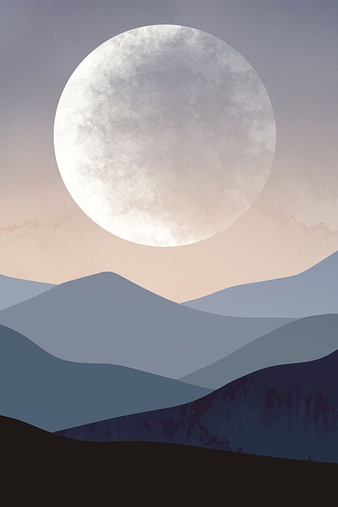 Twilight Mountain Moon art print by EMELIEmaria for $57.95 CAD