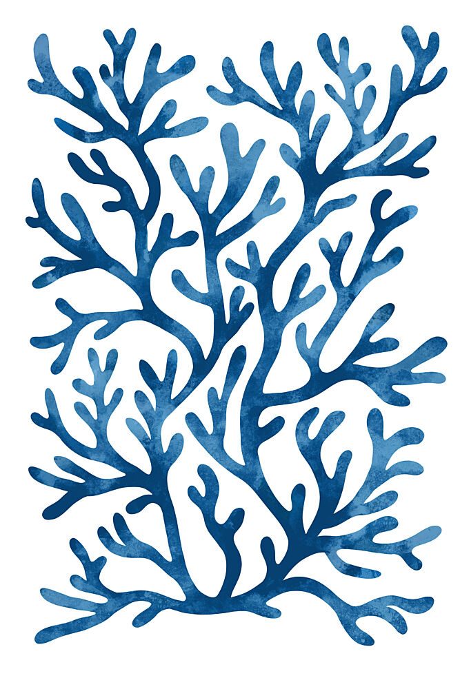 Watercolor Blue Coral art print by EMELIEmaria for $57.95 CAD
