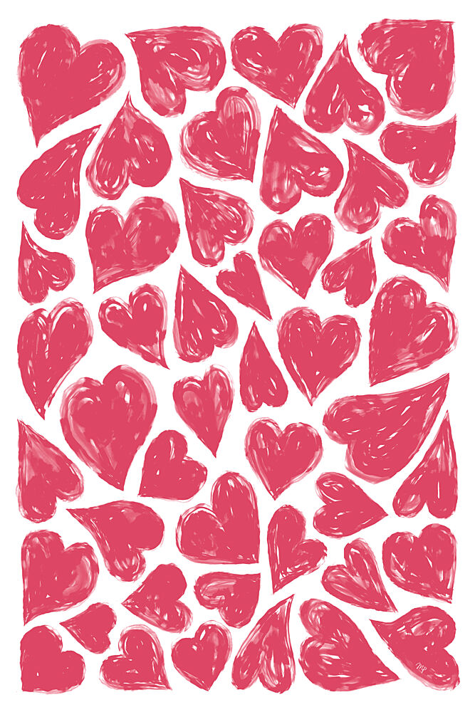 Romantic Red Hearts art print by Martina for $57.95 CAD