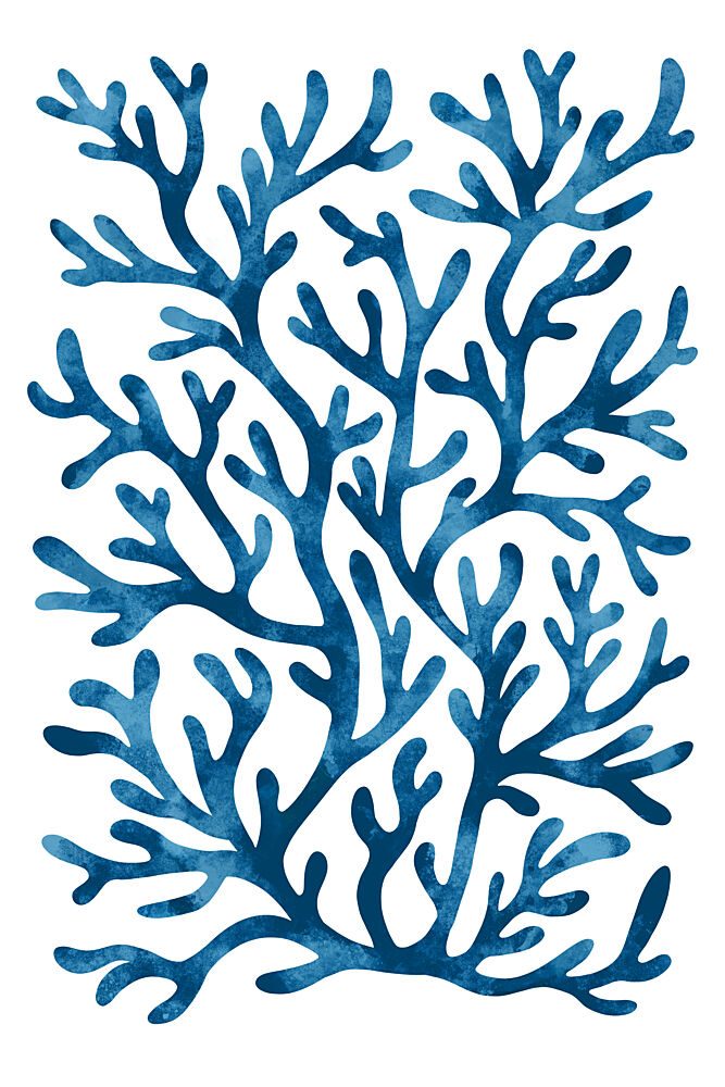 Deep Blue Coral Branches art print by EMELIEmaria for $57.95 CAD