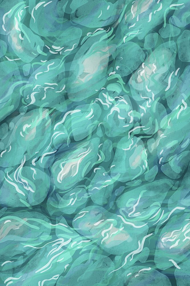 Teal Water Flow art print by EMELIEmaria for $57.95 CAD