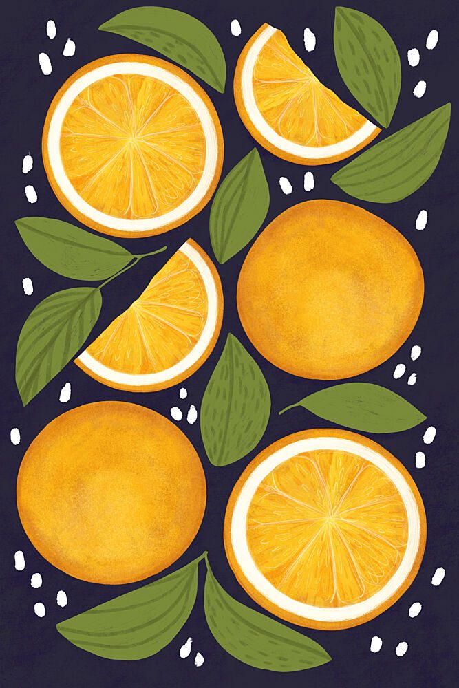 Fresh Orange Pattern art print by EMELIEmaria for $57.95 CAD