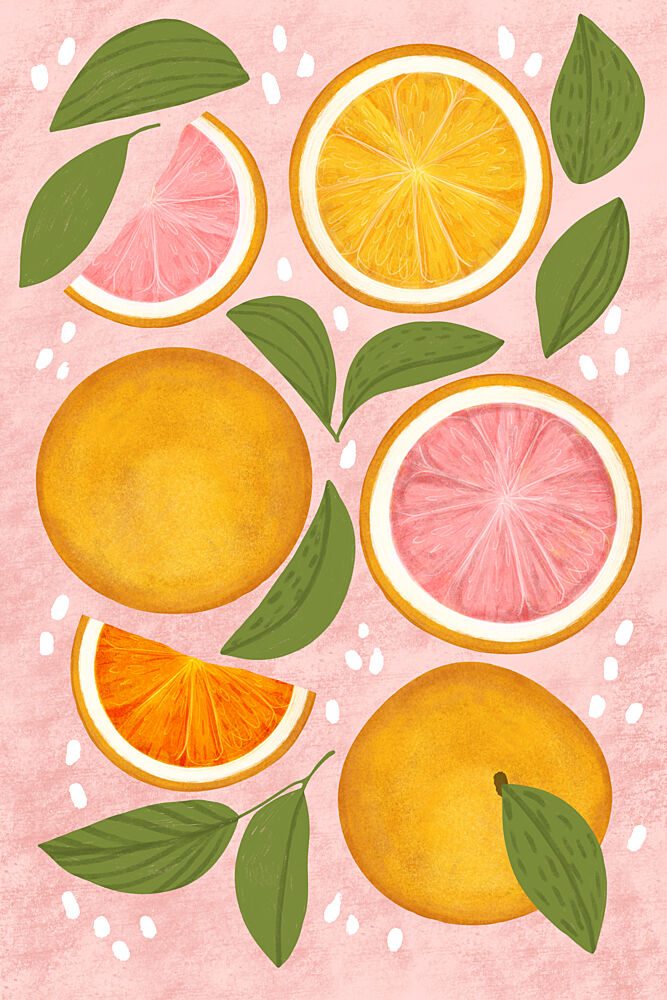 Pink Citrus Delight art print by EMELIEmaria for $57.95 CAD