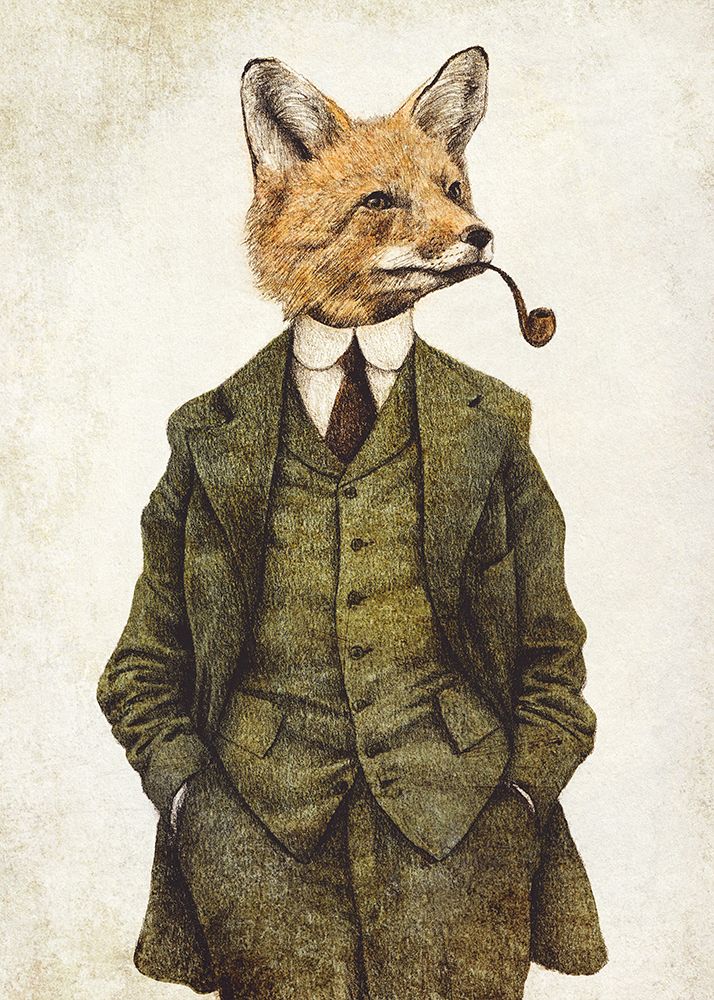 The Vintage Stylish Fox art print by Mike Koubou for $57.95 CAD