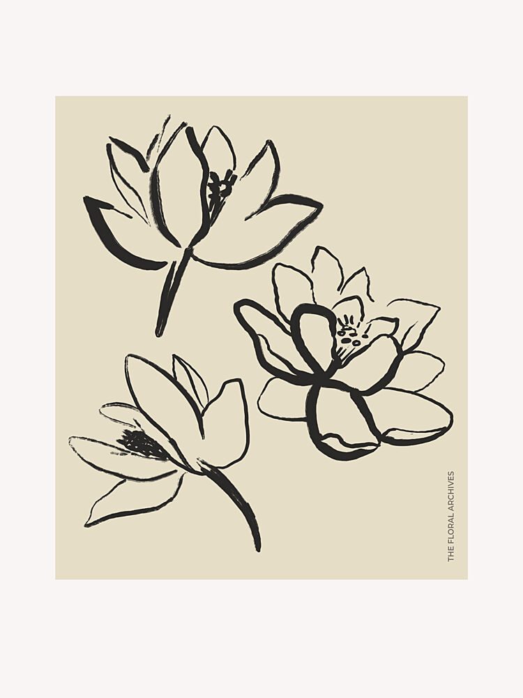 Black Ink Blossoms art print by Treechild for $57.95 CAD