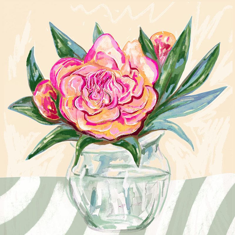 Vibrant Peonies Bouquet art print by EMELIEmaria for $57.95 CAD