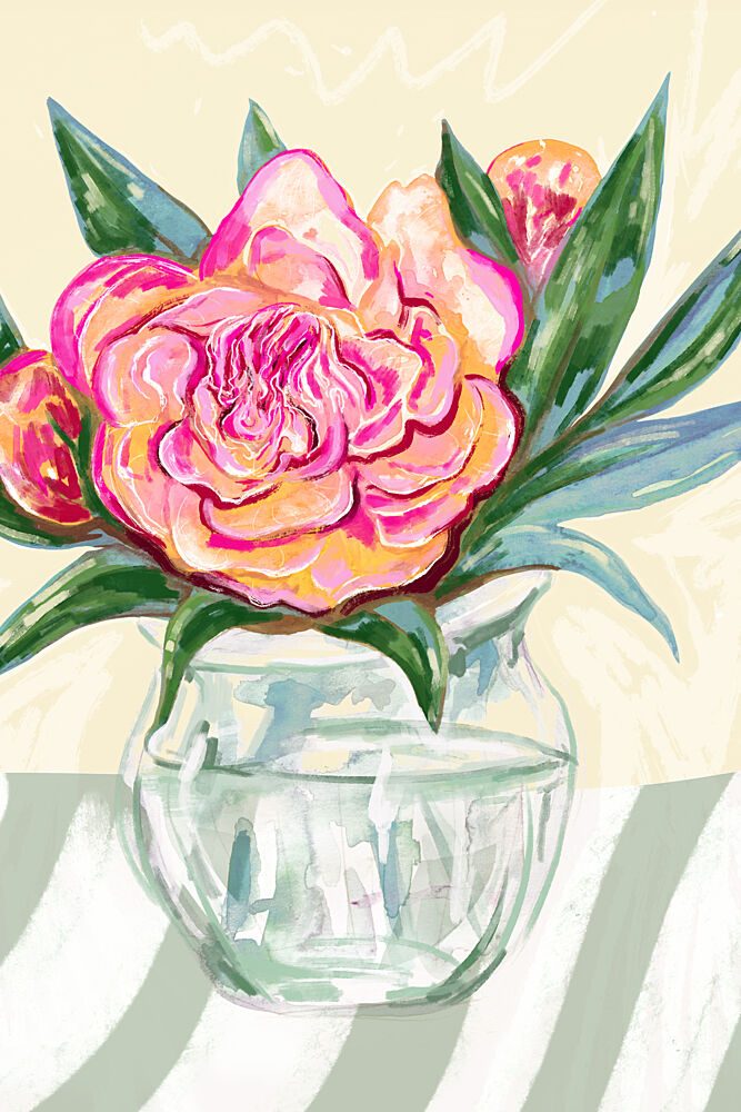 Bright Pink Peonies art print by EMELIEmaria for $57.95 CAD