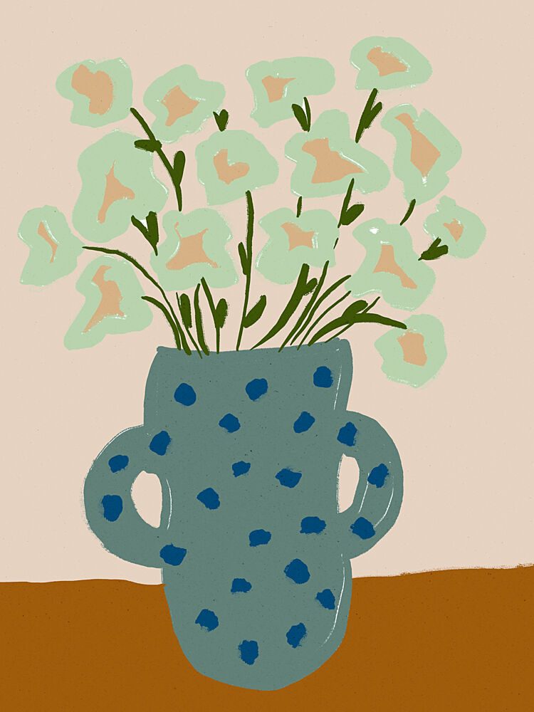 Spotted Vase Blooms art print by Treechild for $57.95 CAD