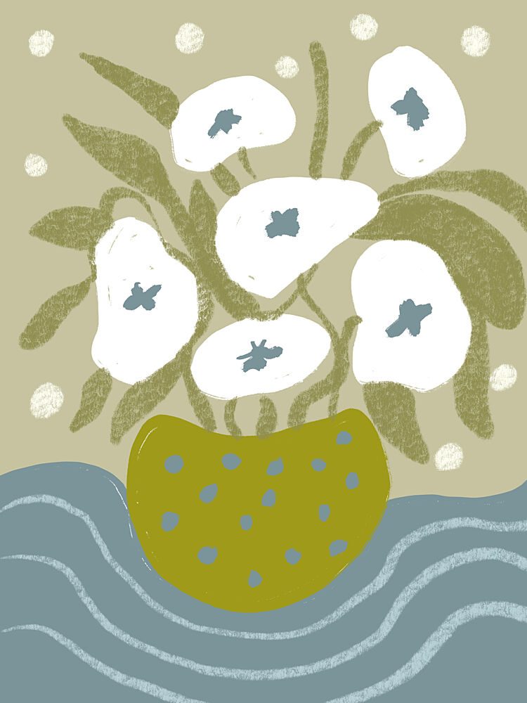Blooms and Waves art print by Treechild for $57.95 CAD