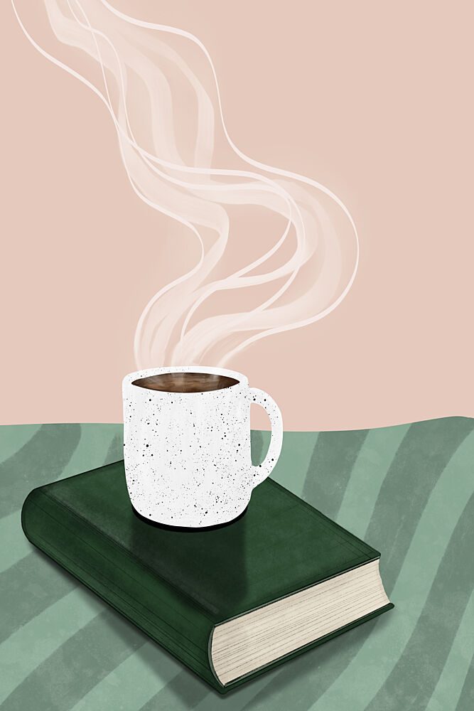 Cozy Coffee Reading art print by EMELIEmaria for $57.95 CAD