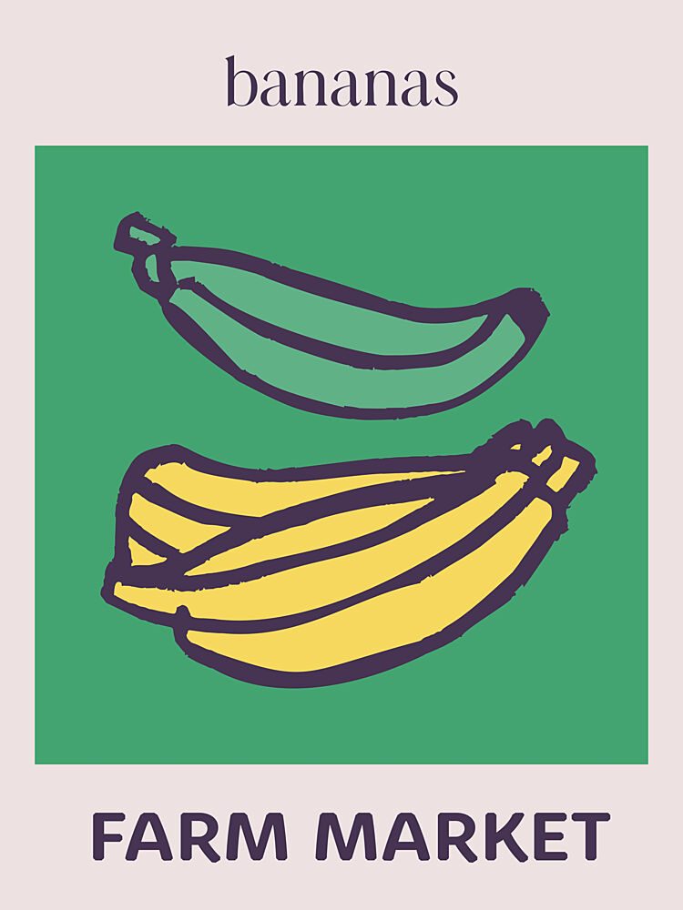 Banana Bounty Market art print by Treechild for $57.95 CAD