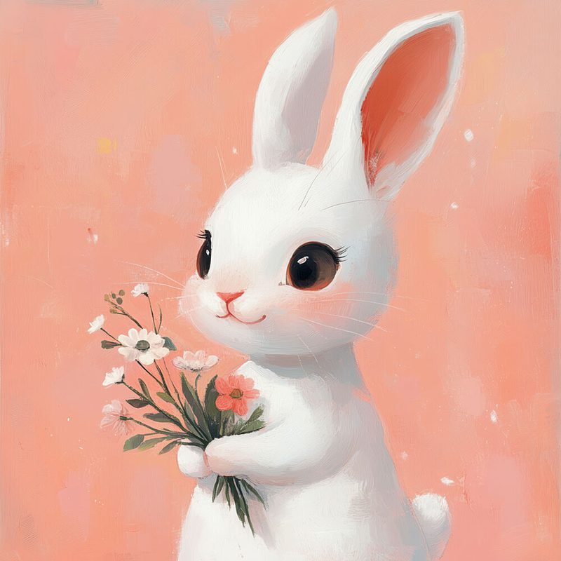 Bunny Bouquet Bliss art print by Treechild for $57.95 CAD