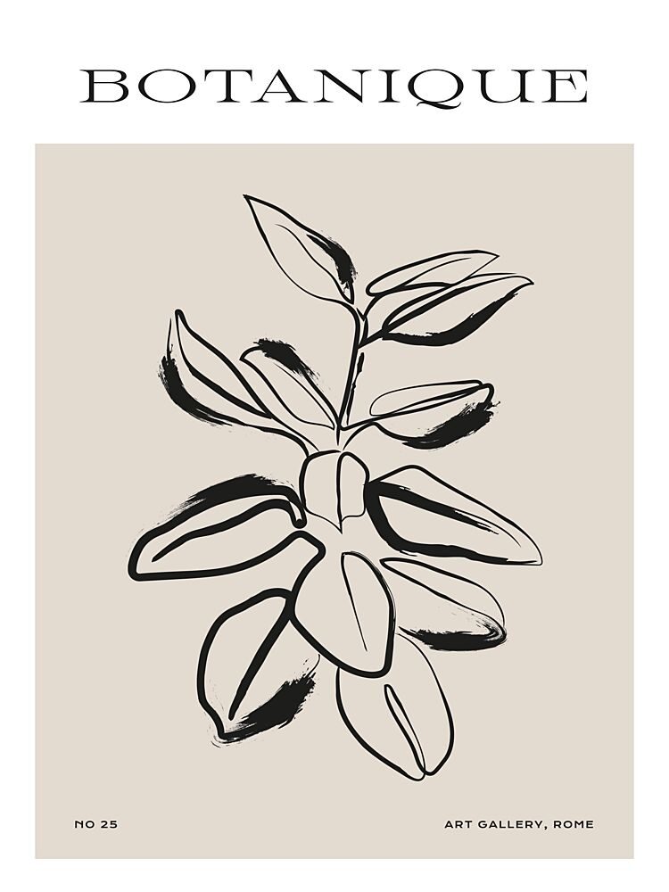 Minimal Leaf Lines art print by Treechild for $57.95 CAD