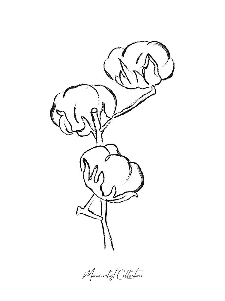Simple Cotton Stalk art print by Treechild for $57.95 CAD