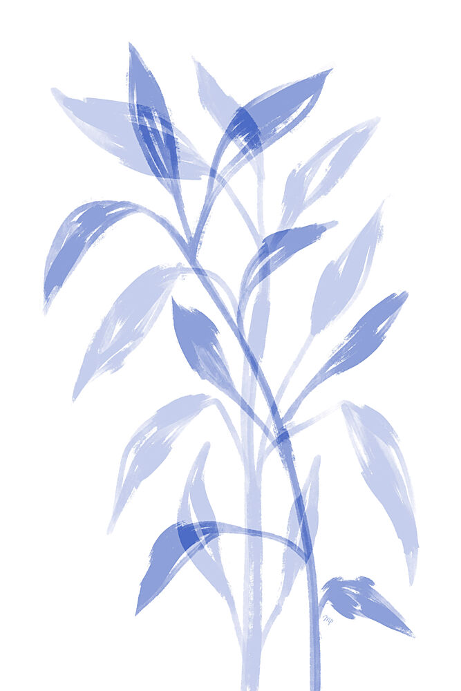 Serene Blue Leaves art print by Martina for $57.95 CAD