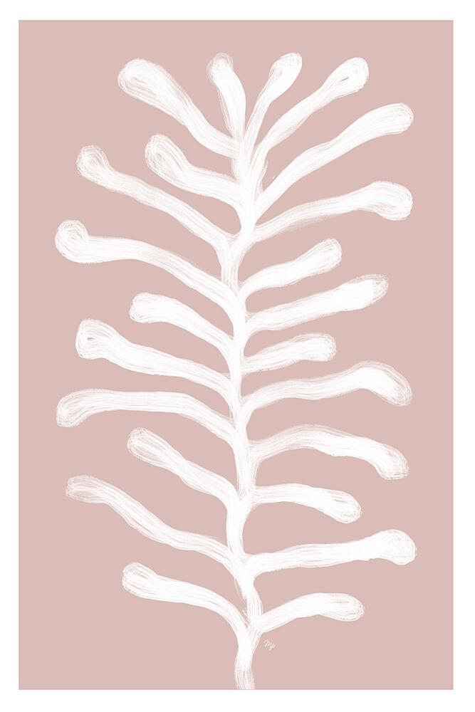 White Abstract Plant art print by Martina for $57.95 CAD