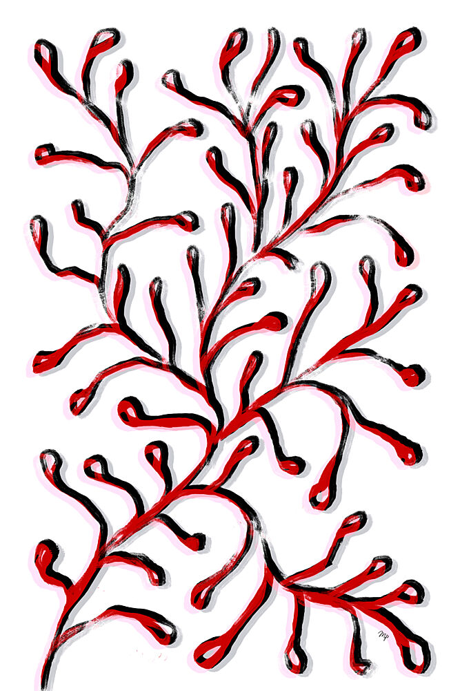 Stylized Red Coral art print by Martina for $57.95 CAD