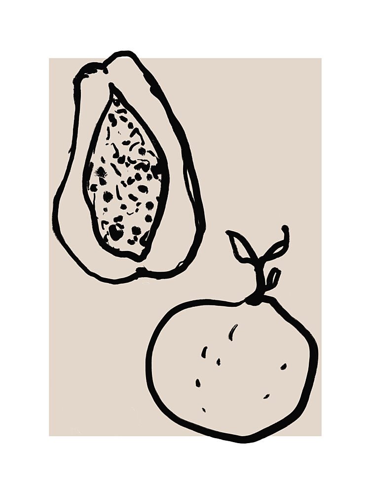 Monochrome Fruits art print by Treechild for $57.95 CAD