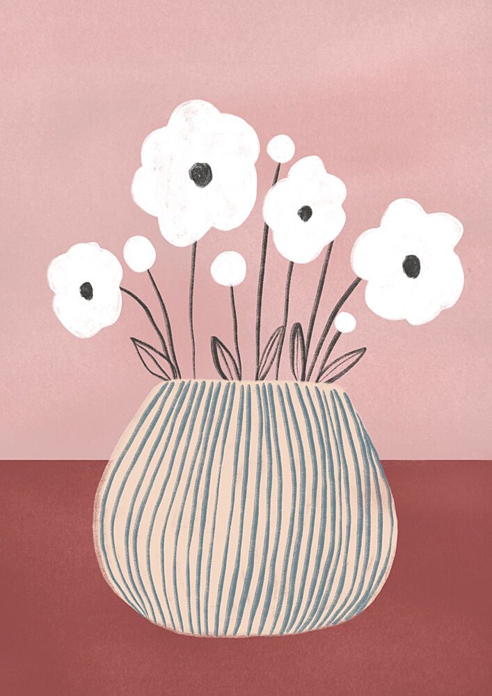 Blush Floral Vase art print by Bainai for $57.95 CAD