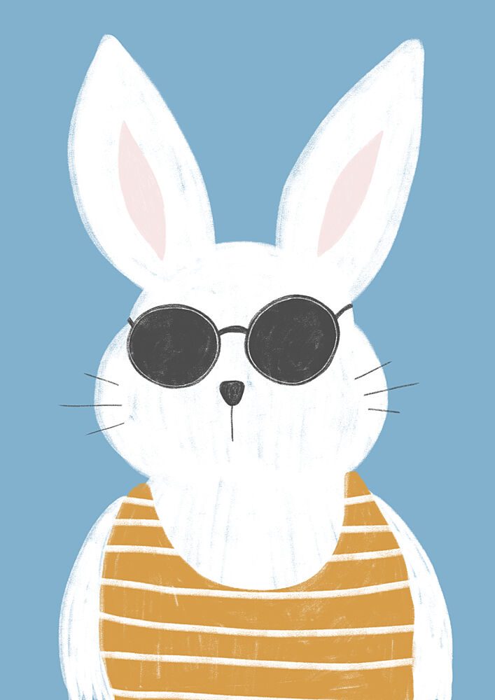 Cool Bunny with Shades art print by Bainai for $57.95 CAD