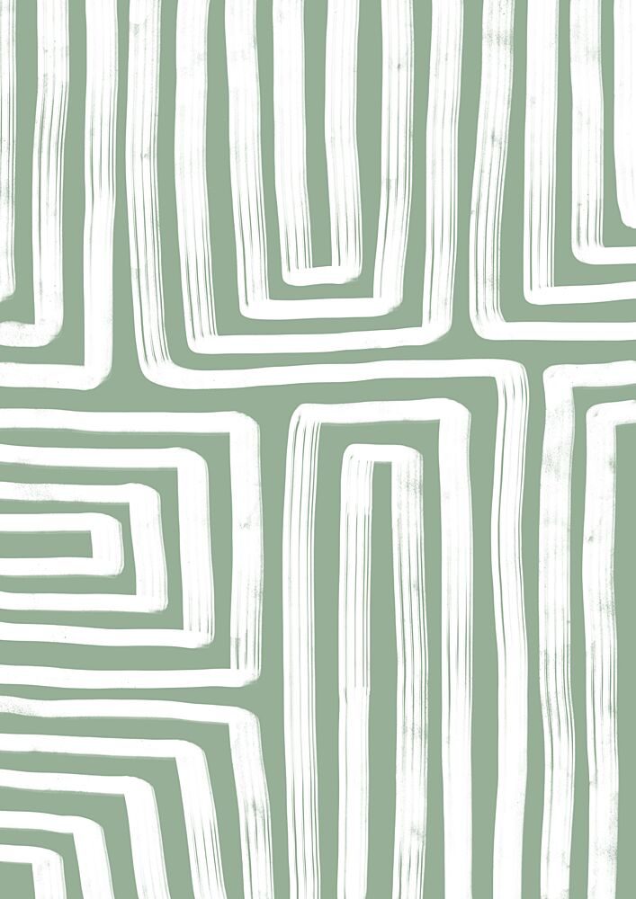 Sage Geometric Lines art print by Bainai for $57.95 CAD