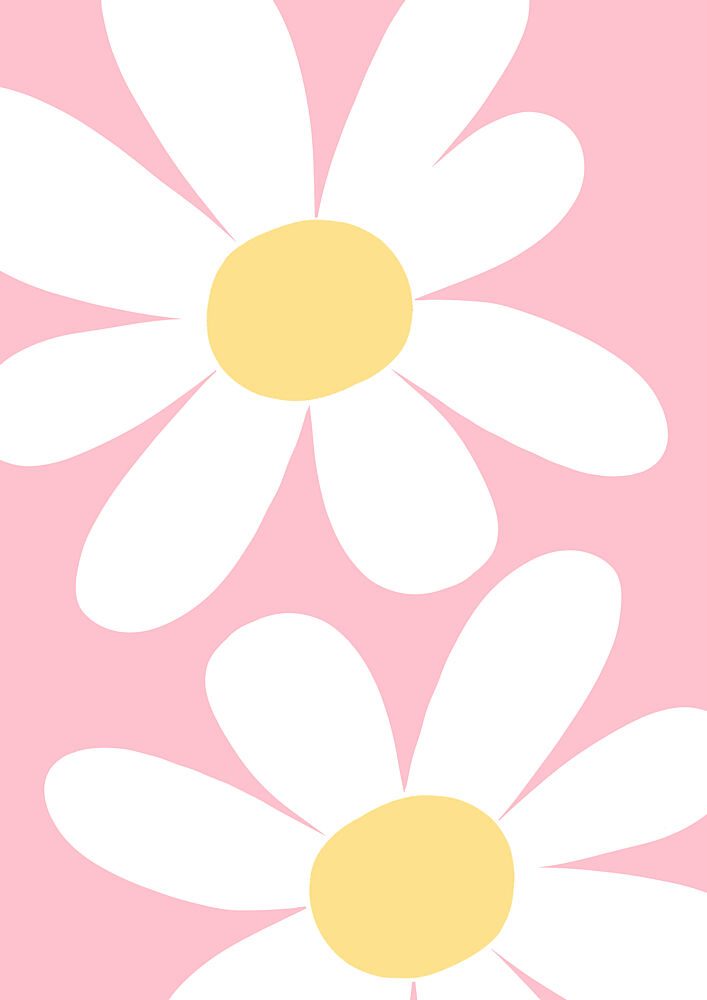 Happy Pink Daisies art print by Bainai for $57.95 CAD
