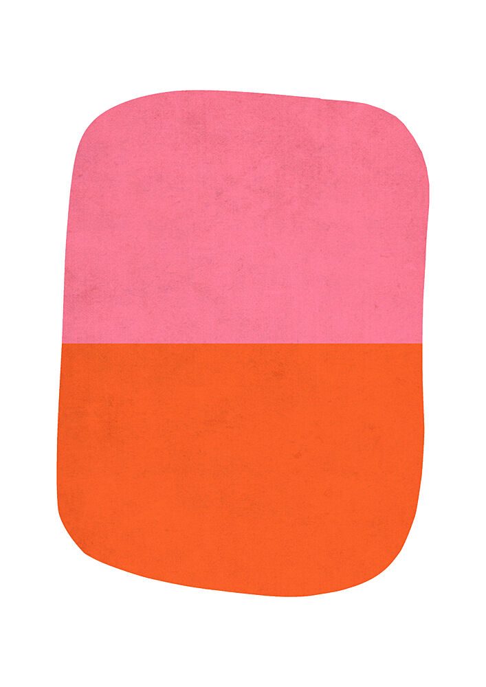 Color Block Pink Orange art print by Bainai for $57.95 CAD