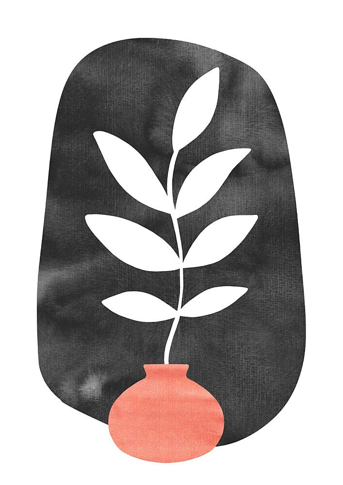 Modern Botanical Vase art print by Bainai for $57.95 CAD