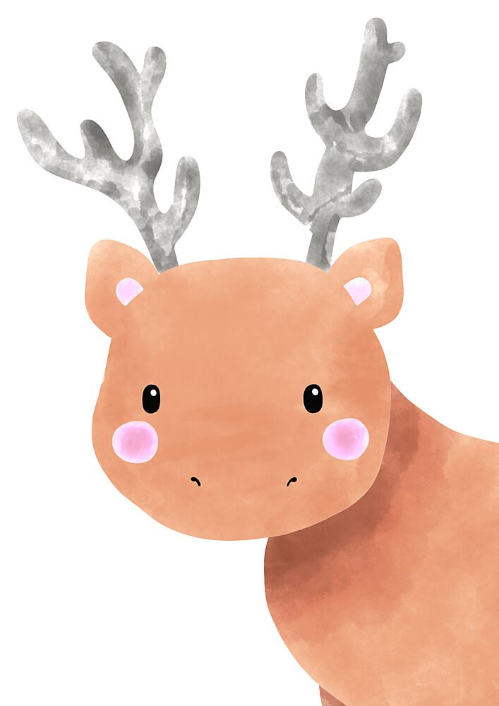 Sweet Watercolor Deer art print by Bainai for $57.95 CAD