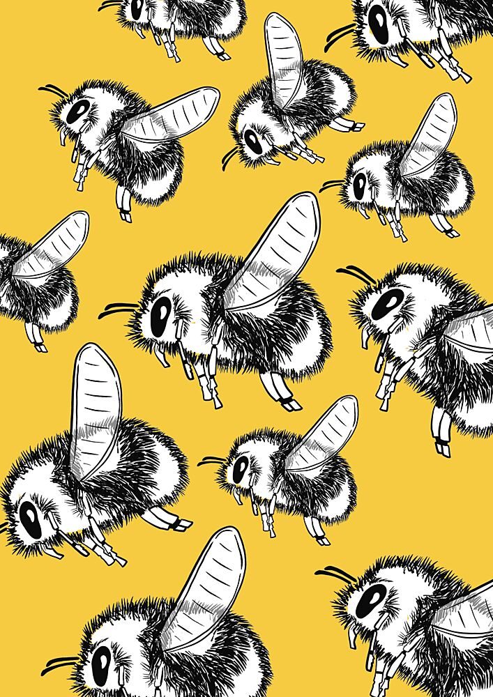 Flying Bumblebees Yellow art print by Bainai for $57.95 CAD