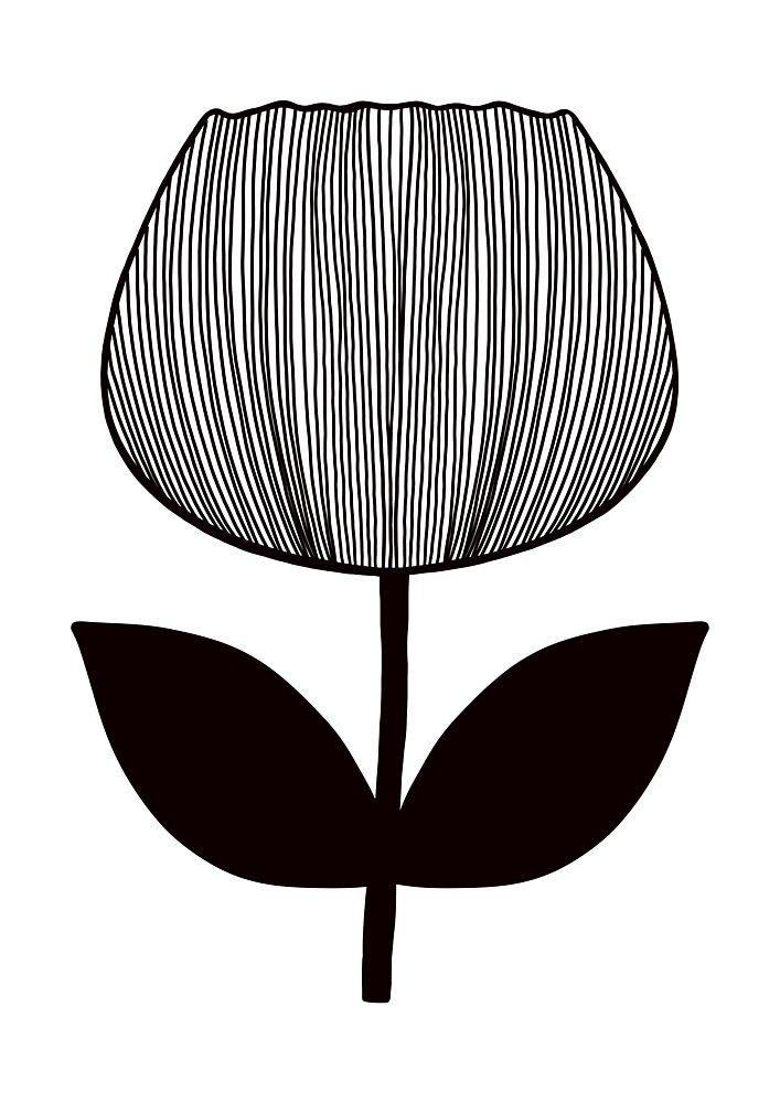 Minimalist Black Flower art print by Bainai for $57.95 CAD