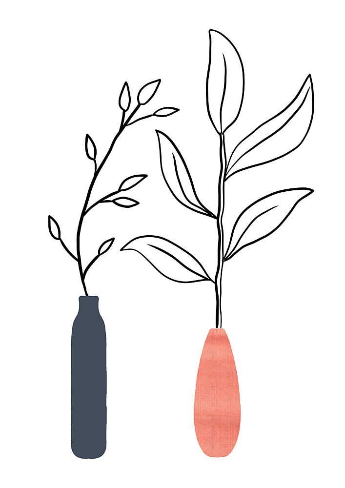 Minimalist Botanical Vases art print by Bainai for $57.95 CAD