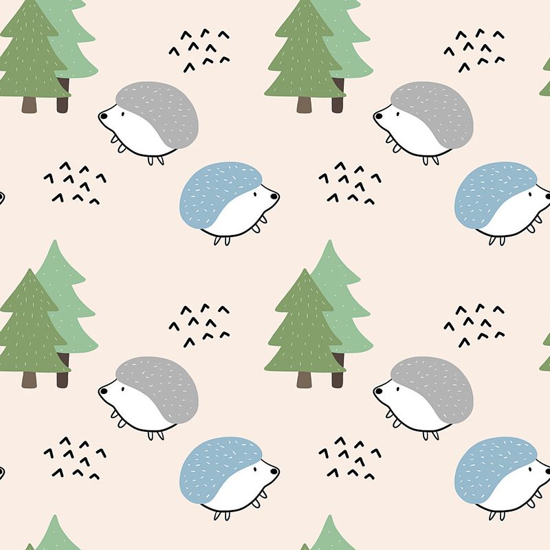 Whimsical Forest Hedgehogs art print by Bainai for $57.95 CAD
