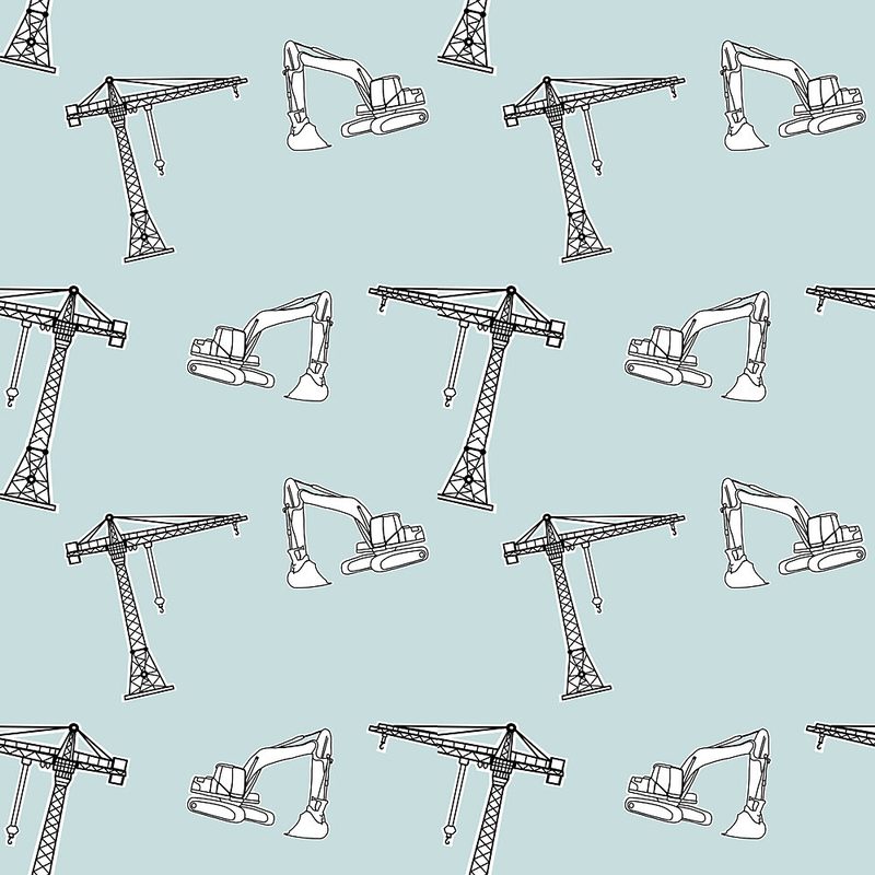 Construction Machines Pattern art print by Bainai for $57.95 CAD