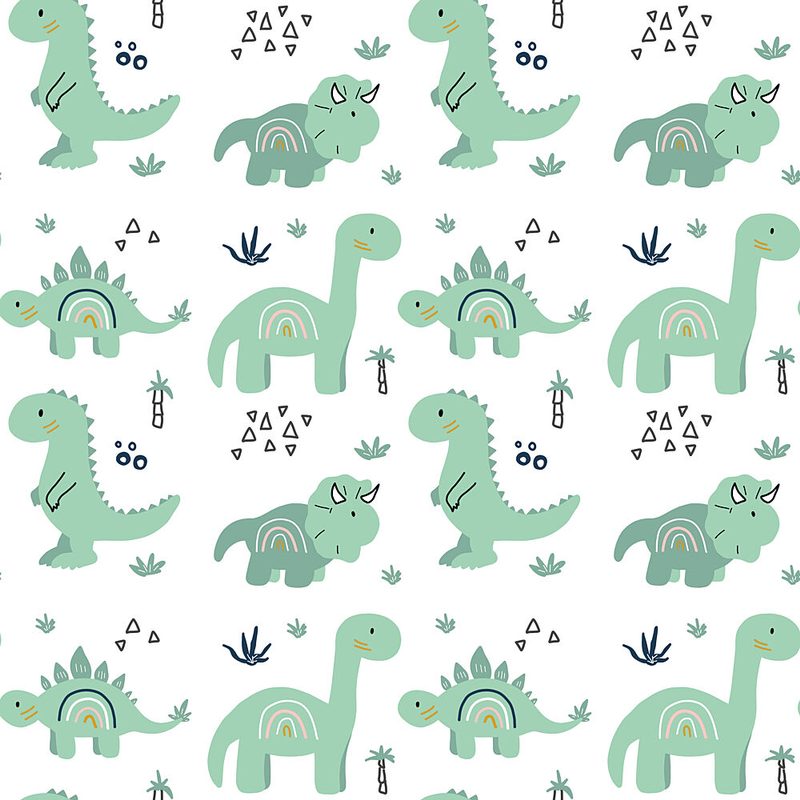 Cute Rainbow Dinosaurs art print by Bainai for $57.95 CAD