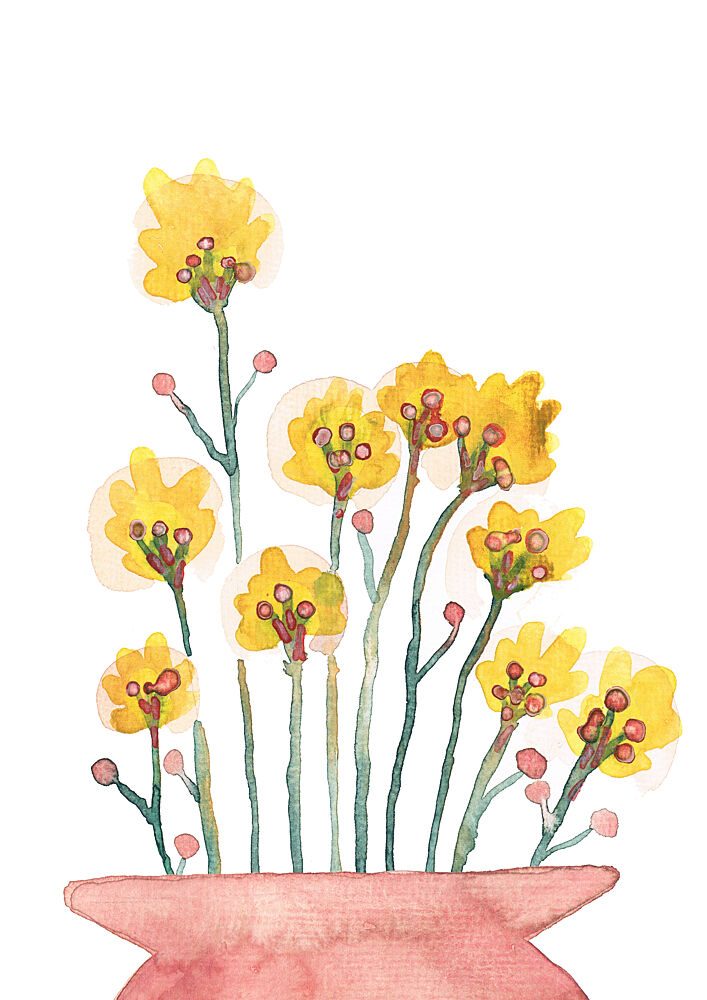 Bright Watercolor Blooms art print by Bainai for $57.95 CAD