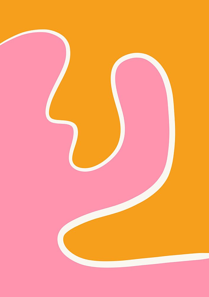 Flowing Pink Orange Shapes art print by Bainai for $57.95 CAD