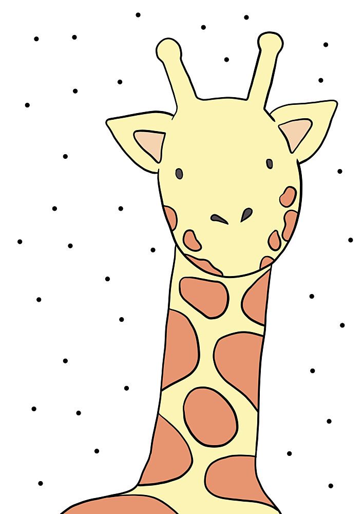 Friendly Baby Giraffe art print by Bainai for $57.95 CAD