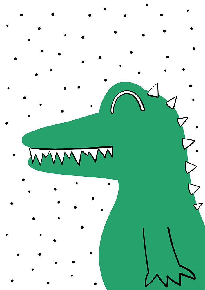 Smiling Green Crocodile art print by Bainai for $57.95 CAD