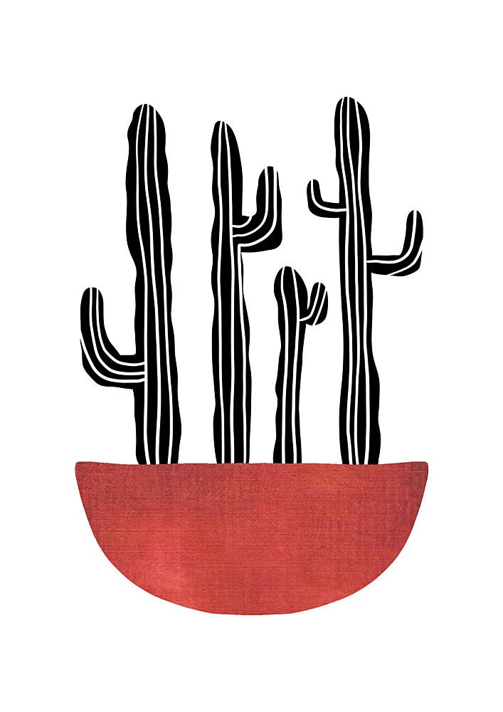Modern Desert Cacti art print by Bainai for $57.95 CAD