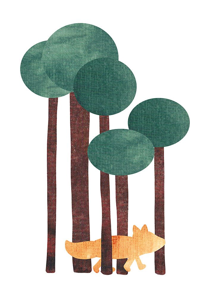 Woodland Fox Walk art print by Bainai for $57.95 CAD