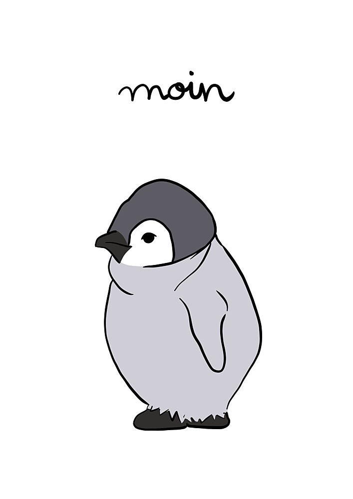 Moin Baby Penguin art print by Bainai for $57.95 CAD