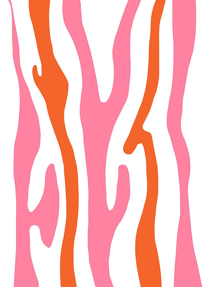 Fluid Pink Orange Stripes art print by Bainai for $57.95 CAD