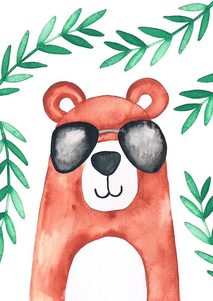 Cool Summer Bear art print by Bainai for $57.95 CAD