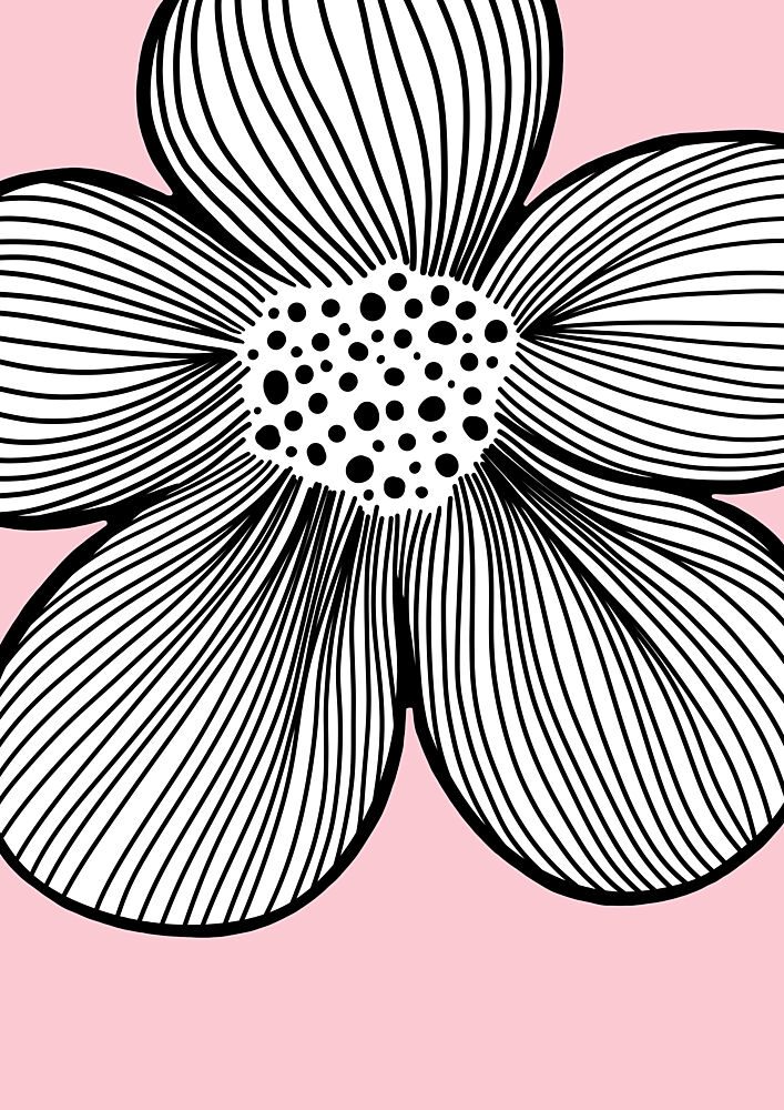 Pink Line Flower art print by Bainai for $57.95 CAD