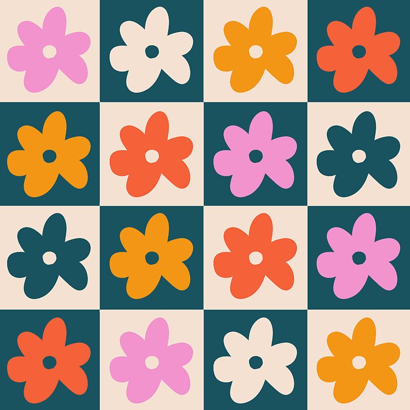 Groovy Floral Pattern art print by Bainai for $57.95 CAD